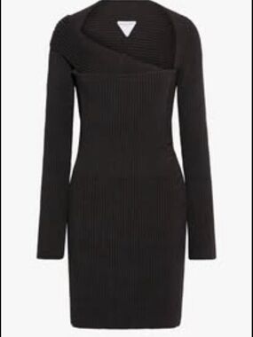 BOTTEGA VENETA  Ribbed  Brown Knit Dress